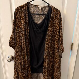Terra & Sky Leopard Print Tunic with Black Top